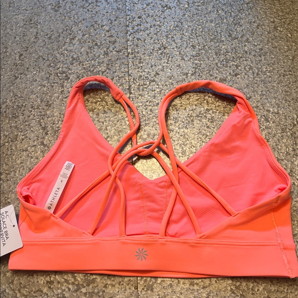NWT Athleta Women’s Size A-C Peach Solace Sports Bra MSRP $49 - Picture 4 of 5